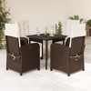 vidaXL Garden Dining Set Brown PE rattan 4-seater Adjustable Footrests - 2 of 4