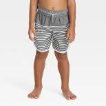 Toddler Boys' Striped Swim Shorts - Cat & Jack™ Gray