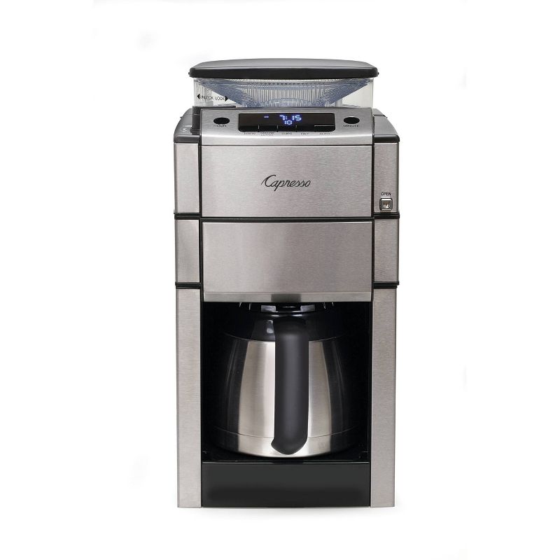 Capresso 10-Cup Coffee Maker with Burr Grinder/Thermal Carafe &#8211; Stainless Steel CoffeeTEAM 488.05, 1 of 8