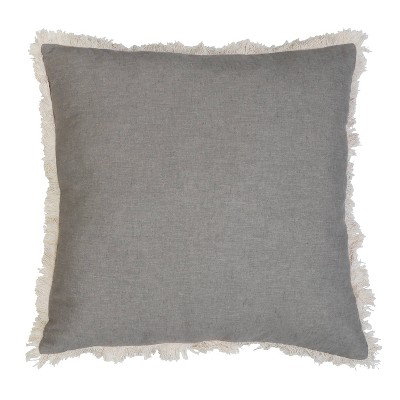 22"x22" Oversize Felicity Stonewashed Heathered Square FXL Throw Pillow with Fringe - Decor Therapy