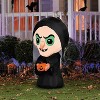 Disney Women's Old Hag Holding Pumpkin Halloween Inflatable - Black Small - 2 of 2