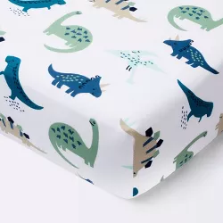 Fitted Crib Sheet Dinos Cool - Cloud Island™ - Blue/Green