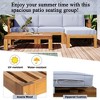 5-Piece Outdoor Patio Solid Wood Sectional Sofa with Coffee Table and Cushions - 2 of 4