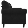 vidaXL Velvet 3-Seater Sofa - Modern Design with Metal Frame, Thickly Padded Seat and Armrest, Comfortable Back Pillows - Black - 4 of 4