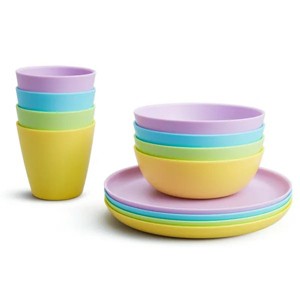 12-Piece Toddler Dining Set ¨C BPA-Free Plates, Bowls & Cups, Multi-Color, Stackable & Durable - 1 of 1
