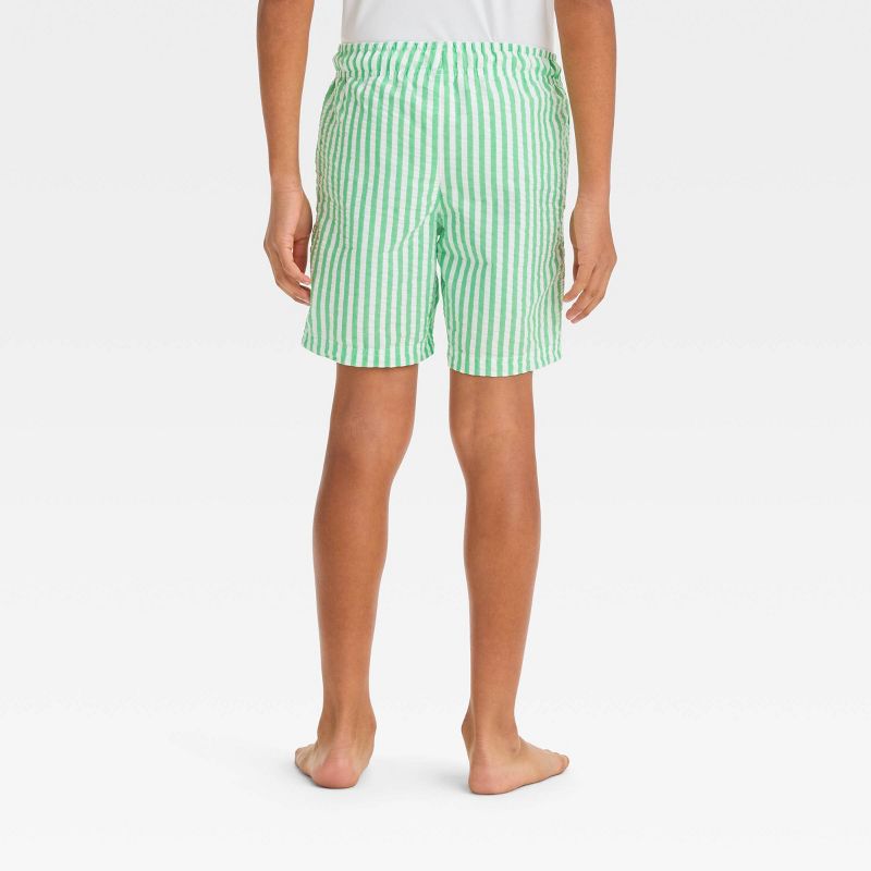Boys&#39; Striped Swim Shorts - Cat &#38; Jack&#8482; Green, 4 of 5