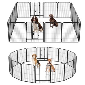 FDW Dog Playpen Pet Dog Fence 2-32 Panels  24/32/40"H Metal Dog Pen Outdoor Exercise Pen with Doors for Large/Medium /Small Dogs for RV,Camping,Yard - 1 of 4