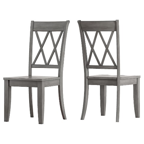 Set Of 2 South Hill X Back Dining Chair Antique Gray Inspire Q