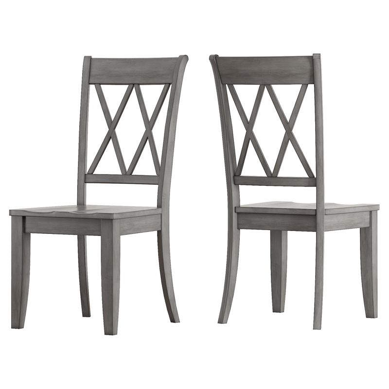 Set of 2 South Hill X Back Dining Chair Antique Gray - Inspire Q, 1 of 13