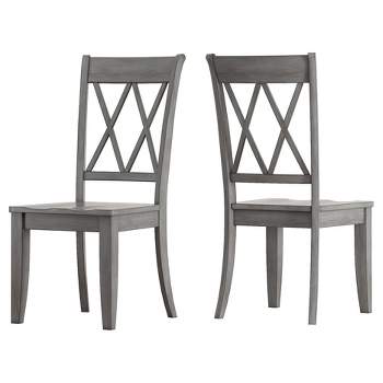 Set of 2 South Hill X Back Dining Chair Antique Gray - Inspire Q
