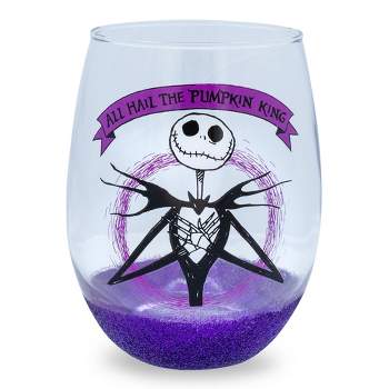 Jack Skellington and Sally (Nightmare Before Christmas) 9oz Fluted Glassware Set of 2 Silver Buffalo