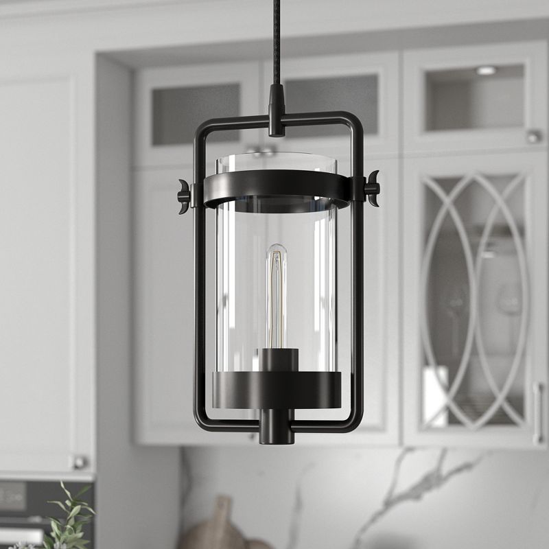 Hampton & Thyme 11" Wide Industrial Pendant with Glass Shade, 3 of 12