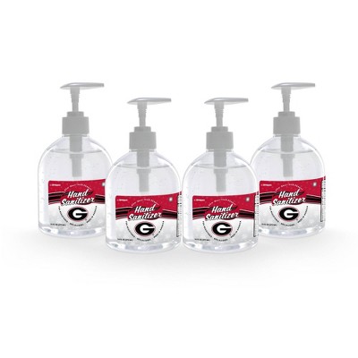 NCAA Georgia Bulldogs 16oz Pump Top Hand Sanitizer - 4pk