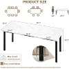 71"/79" Extra-Large Dining Table for 6-8, Rectangular Minimalist Table with Wave Edge, Thick MDF Top & Metal Frame, Waterproof, Versatile Use - 3 of 4