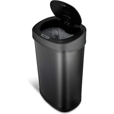 SEVOBAL Indoor Trash Cans 13 Gallon Trash Can with Lid | Automatic Touchless Garbage Can Fits Any Kitchen, Bathroom, Office, Black, 16.5"*11.5"*28.4"