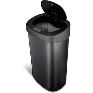 SEVOBAL Indoor Trash Cans 13 Gallon Trash Can with Lid | Automatic Touchless Garbage Can Fits Any Kitchen, Bathroom, Office, Black, 16.5"*11.5"*28.4" - 1 of 4