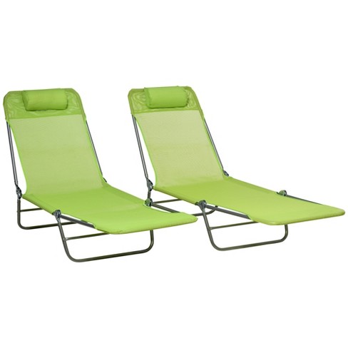 Outsunny Folding Chaise Lounge Pool Chairs Set Of 2 Outdoor Sun