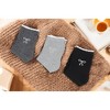 Alilang Women's 3-Pack Soft Knit Ankle Socks with Scalloped Trim and Embroidered Bow Detail - 3 of 4