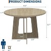 Round Dining Table for 4,43.3" Farmhouse Kitchen Table for Dining Room,Wooden Circle Dinner Tables - 2 of 4