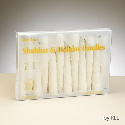Rite Lite 12ct Premium Handcrafted Shabbat Candles 9" - White