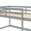 Twin Loft Bunk Bed Frame with Ladders, Pine Wood, Extra Floor Bed and Storage Space - 4 of 4