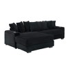 Resenkos 111.4" Reversible Chaise Sectional, Corduroy Fabric with Armrest Storage and Cup Holders, - 2 of 4