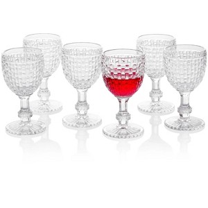 Slickblue Diamond Facet Beverage Goblets - Set of 6, 8.5 oz, Clear - 1 of 4