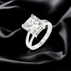 Slickblue Stunning 5 Ct. Cubic Zirconia Solitaire Women's Ring in Rhodium Finish with Princess Cut Stone - 2 of 3
