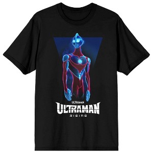 Ultraman Rising Superhero In Blue Light Crew Neck Short Sleeve Women's Black T-shirt - 1 of 3