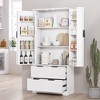 72"H MDF Modern Fluted Kitchen Pantry Cabinet with 2 Large Drawers & 8-Door Spice Rack for Bathroom - 3 of 4