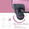 Gulches 3 Piece Luggage Sets ABS Lightweight Suitcase with Two Hooks, Spinner Wheels, TSA Lock, (20/24/28) PINK - 4 of 4