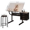 NicBex Adjustable Desk with Stool,Versatile Computer Desk with Drawers, 75° Tilt Drawing Desk with Storage,Work Desk for Home Office Desks - 2 of 4