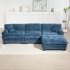120.87" Chenille L-Shaped Modular Sectional Sofa with Deep Seating, Ottoman, Dual-Layer Cushions & Pillows - 2 of 4