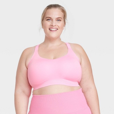 Image of Women's Sculpt High Support Embossed Sports Bra - All In Motion™ Pink 2X
