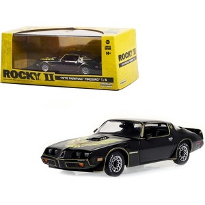 1979 Pontiac Firebird T/A Trans Am Black with Hood Phoenix "Rocky II (1979) Movie" 1/43 Diecast Model Car by Greenlight - 1 of 3