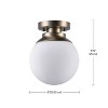 Globe Electric Portland 9.91 in. H X 8 in. W X 8 in. L Brass White Ceiling Light - 3 of 4