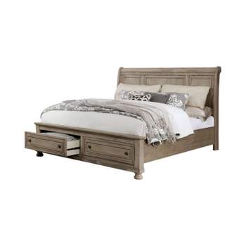 Eastern King Earl Footboard Drawers Sleigh Bed Gray - HOMES: Inside + Out