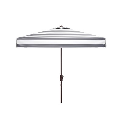 7.5' Square Elsa Fashion Line Umbrella Black/White - Safavieh