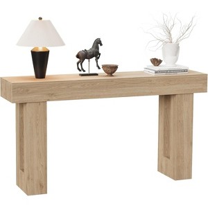 Farmhouse Console Table, Long Rectangular Entryway Table for Hallway, Living Room or Behind Sofa, Rustic Industrial Accent Table - 1 of 4