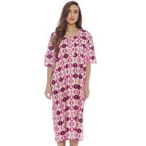Oversized Henley Nightshirt (Ribbons & Circles Light Pink, One Size) - 1 of 3