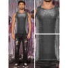 Lars Amadeus Men's Sparkle Slim Fit Shining Sleeveless Club See Through Tank Top - 4 of 4