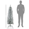 NAYSAYE 5ft Artificial Pencil Christmas Tree with 263 Snow Flocked Tips and Stable Metal Base for Holiday Decoration, Green, 17.7"*17.7"*59.1" - 3 of 4