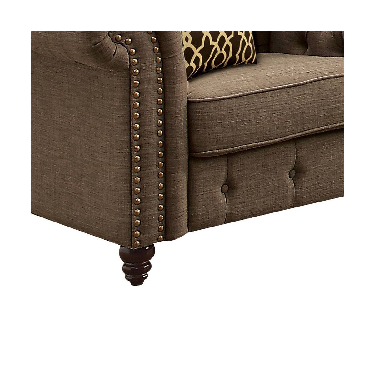 Acme Furniture Aurelia Accent Chair Brown Linen - thumbnail 6