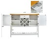 Vynxaria Bar Cart with Casters - Modern Style, 2-Side Storage Shelves, 6-Wine Bottle Rack - 4 of 4