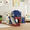 Qaba 8 in 1 Toddler Slide Set with Basketball Hoop,Telescope, Kids Playground for Toddlers Age 1-6 Indoor Outdoor, Blue - 2 of 4