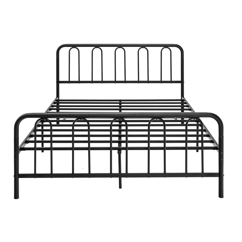 Costway Stylish Queen Size Metal Bed Frame Platform Bed Base w/ Headboard & Footboard, 1 of 10