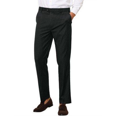 Lars Amadeus Men's Slim Fit Flat Front Office Formal Striped Dress ...