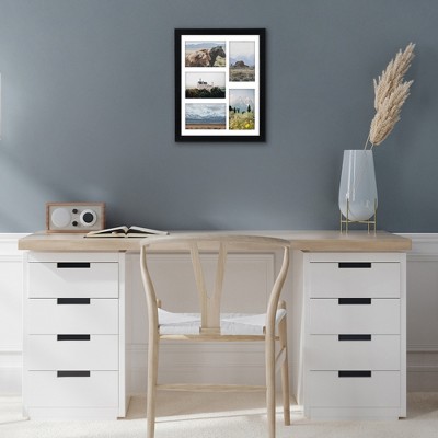 Black Multi-Size Picture Frame Set with Shatter-Resistant Glass