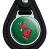 Mississippi Valley State University Primary Logo Black Leather Keychain - 3 of 4