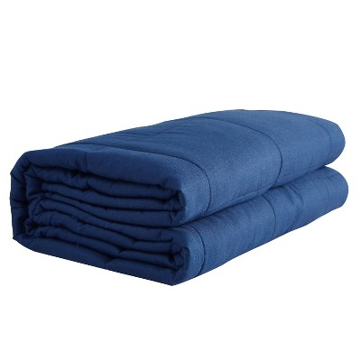 48" x 72" 15lbs Cotton Weighted Blanket Navy - Pur Serenity